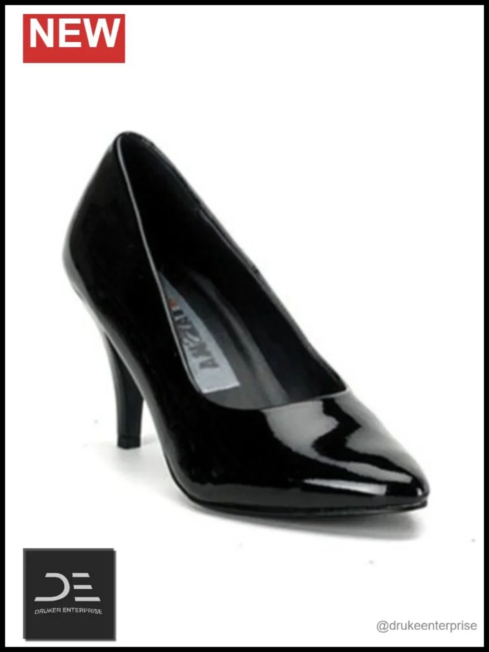 Faux Leather Stiletto Heel Dress Pump 4.75 Inch Heel